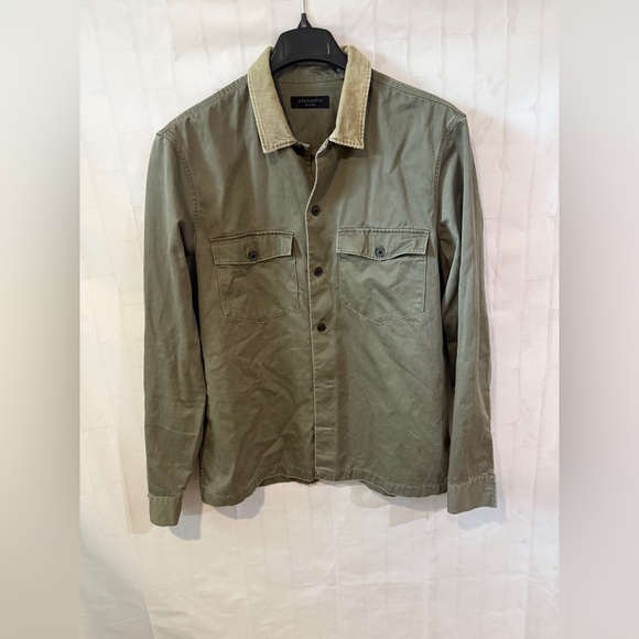 All Saints Men's Khaki Shirt Jacket - Main Image